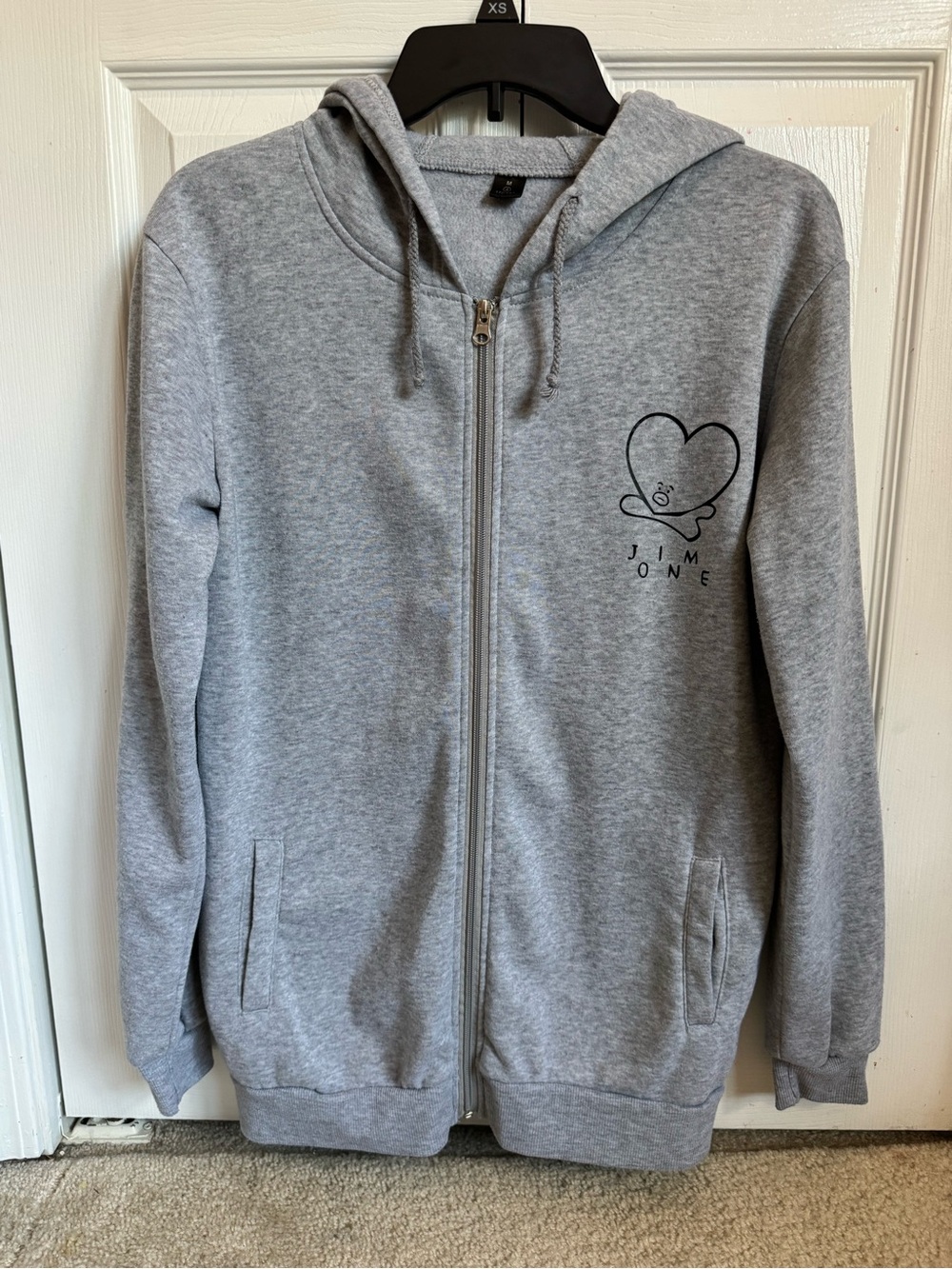 BT21 Mang and Tata Grey Zip-Up Hoodie Jacket